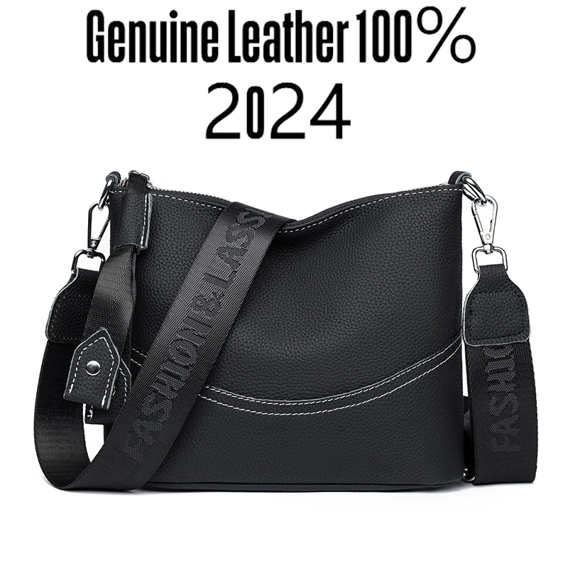 Autentyczna górna warstwa skóry wołowej damska torba typu Bucket Retro rozrywka kobiece torby typu Crossbody modna marka projektant dziewczyna Tote Bolsas portfel