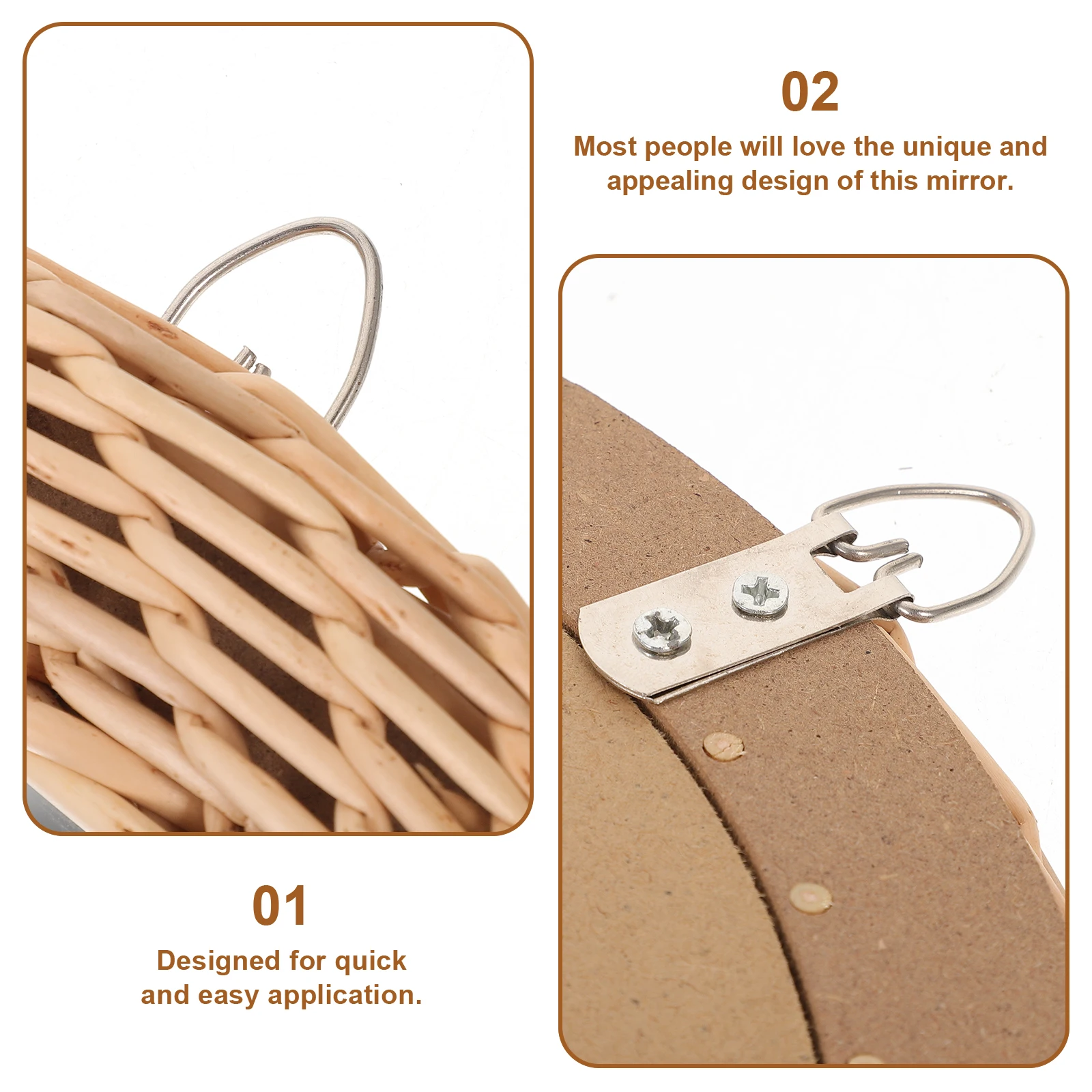 

Rattan Mirror Woven Wall Decor Natural Materials Living Bedroom Makeup Rustic Design Bathroom Aesthetic