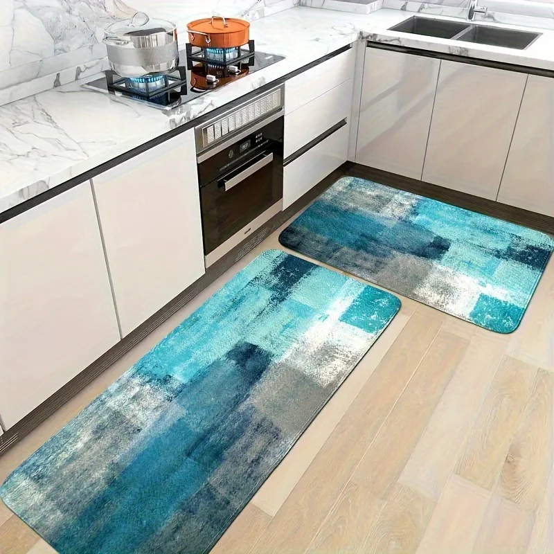 Three-Piece Flannel Mat Set Featuring European-Style Artwork, Ideal for The Kitchen. These Soft, Comfortable, And Easy-To-Clean Non-Slip Mats Are Perfect for The Laundry Room, Entryway, Living Room, Dining Room
