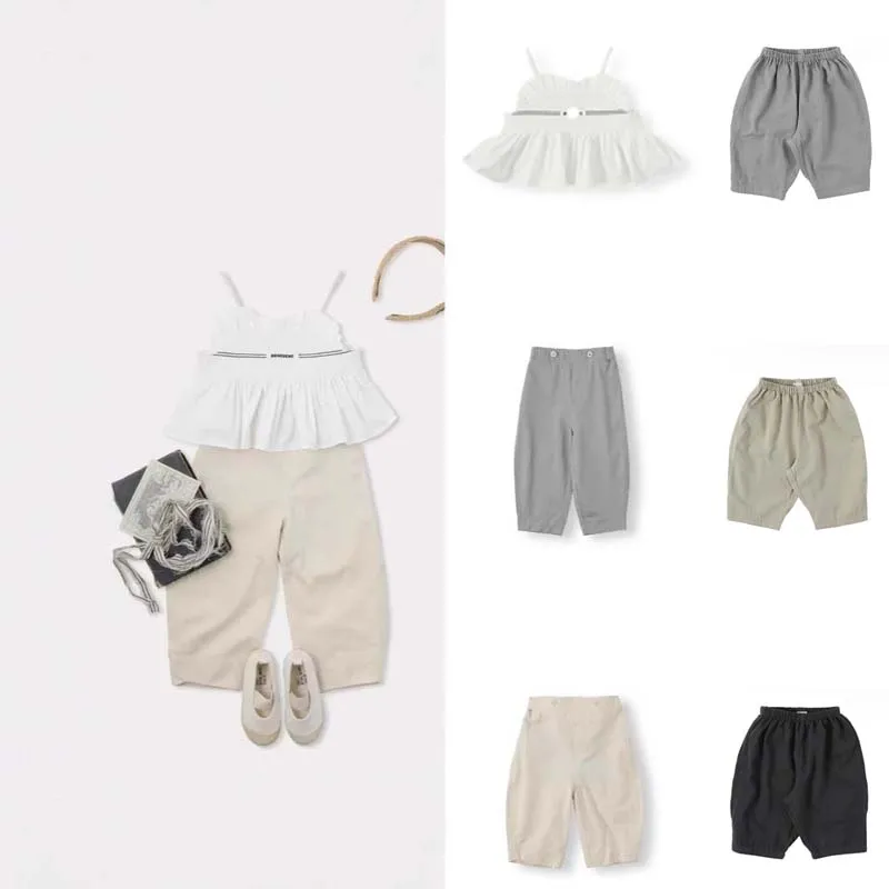 Pre-sale(ship in April) 2025 BEN Spring Boy Pants Baby Girls Shirts and Pants Sets Toddler Girls White Halter Top and Pants Suit