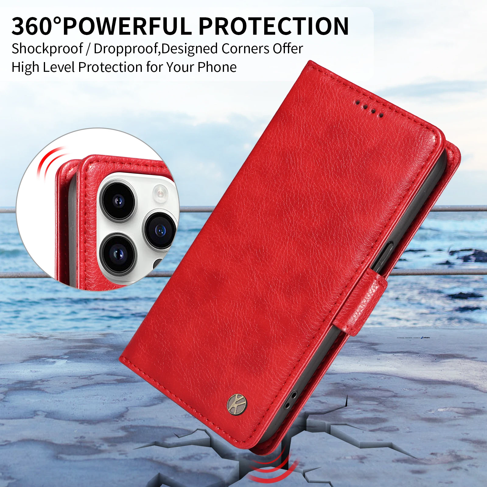 Skórzane etui z klapką na telefon Samsung Galaxy S22 Pro S23 S24 FE S25 Edge S26 Plus S30 Ultra z uchwytem na karty, pokrowiec ochronny — zdjęcie produktu 5