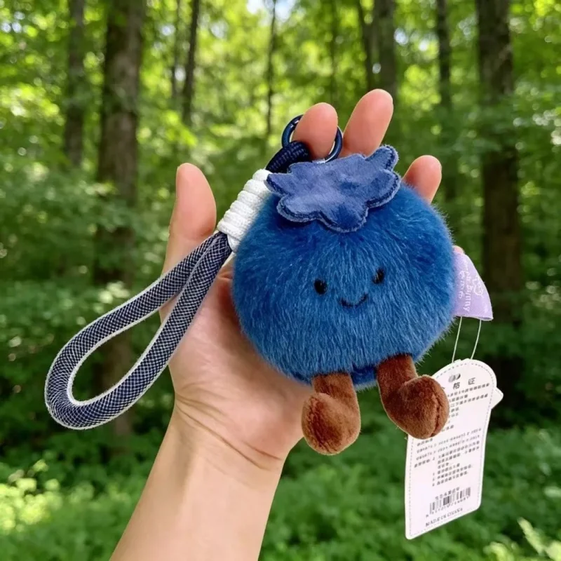 In Stock Fruit Blueberry Shaped Plush Backpack Pendant Bag Decoration Doll Keychain Cute Girl Birthday Gift