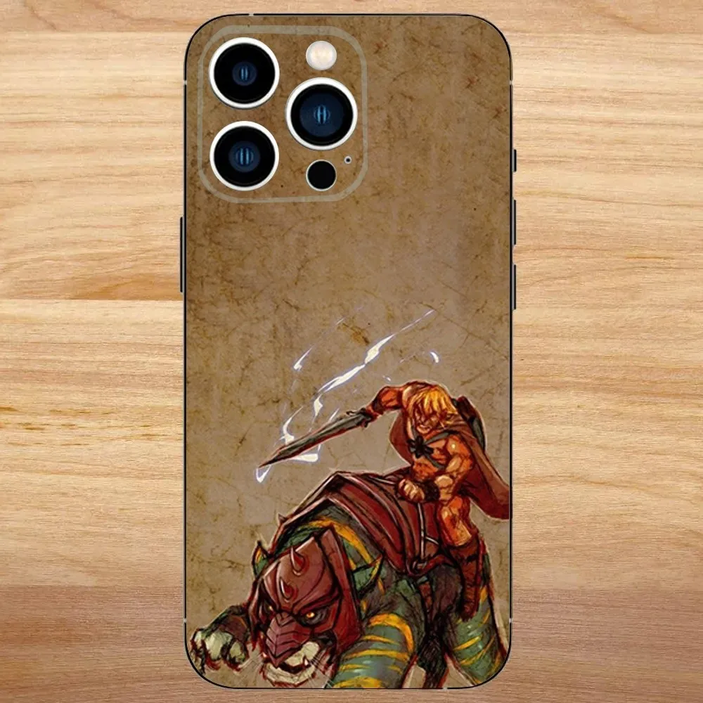 حافظة هاتف H-He Man لهاتف iPhone 16,15,14,13,12,11,Mini,Pro,SE,MAX غطاء أبيض غير لامع مقاوم للصدمات