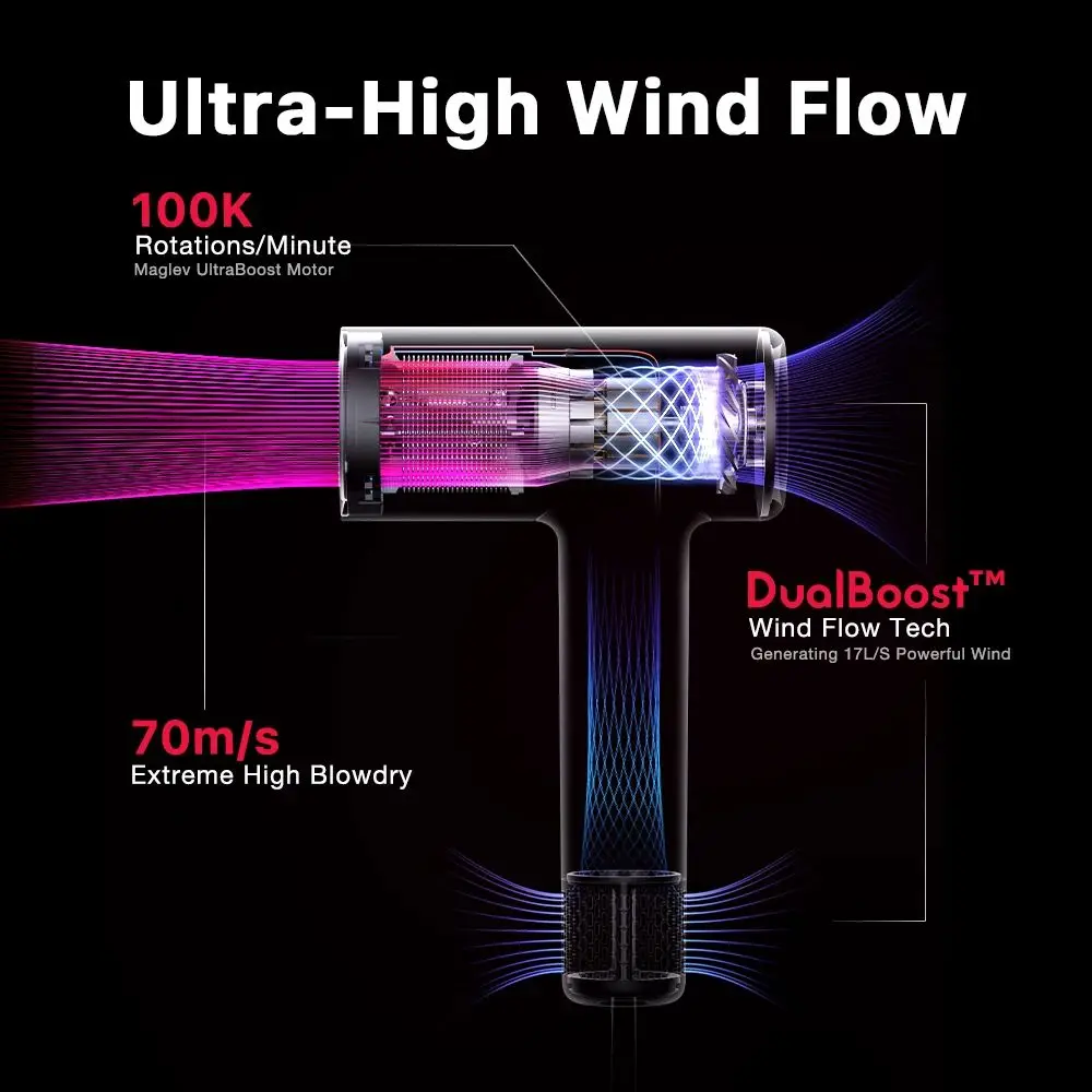 SOOCAS P1 Professional High speed Hair Dryer Smart Temperature Control With Magnetic Nozzle Body Hair Remover Free Gift For Wife