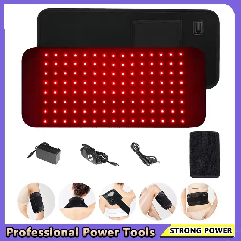 Rotes Infrarot-Lichttherapie-Pad, LED-Schönheitsgeräte für Gesicht und Körper, Rücken, Knie, Hände, Füße, Linderung, tragbar, 660 nm, 850 nm, Heizkissen