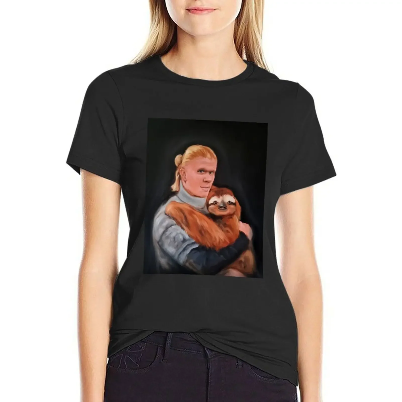 

Haaland and Sloth embrace T-Shirt customs graphics tops tshirts woman