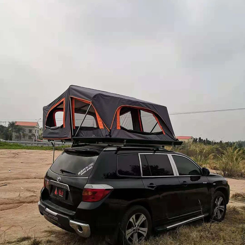 4 persons Outdoor Camping Telescopic Ladder Large Durable Hard Shell Aluminum Car Roof Top Tent Soft Cover Rooftop Tent for Sale