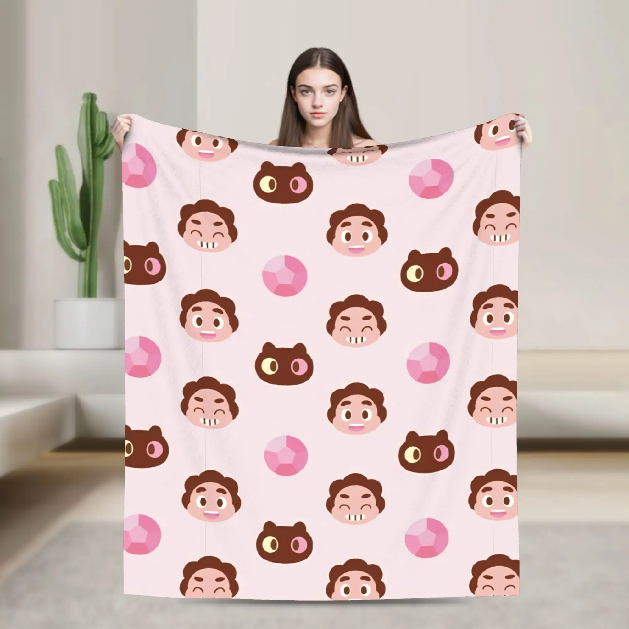 Cute Cartoon   Steven Universe  Blankets  Flannel Awesome Breathable Throw Blanket for Home Restaurant Textile Decor,