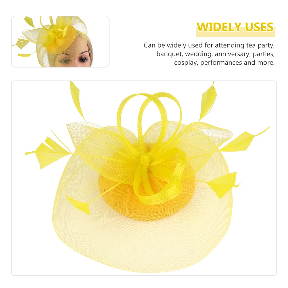 

Flower Hairband Artificial Plumes Fascinators Wedding Tea Party Banquet Headwear Gauze Decor Lightweight Durable Elegant