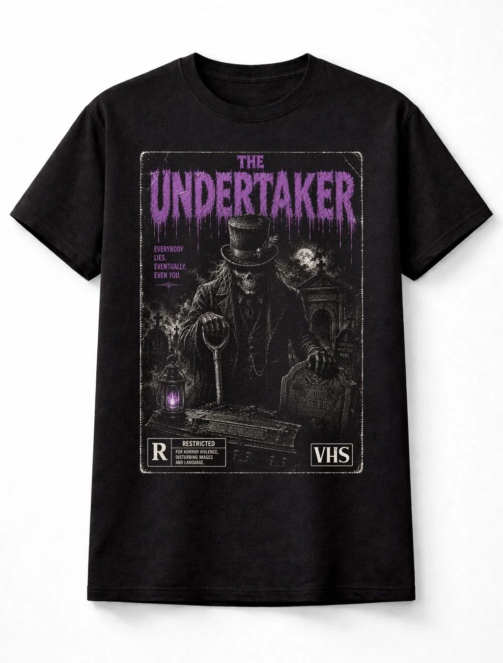 The Undertaker Skeleton Graveyard Horror VHS Gothic Unisex T-Shirt