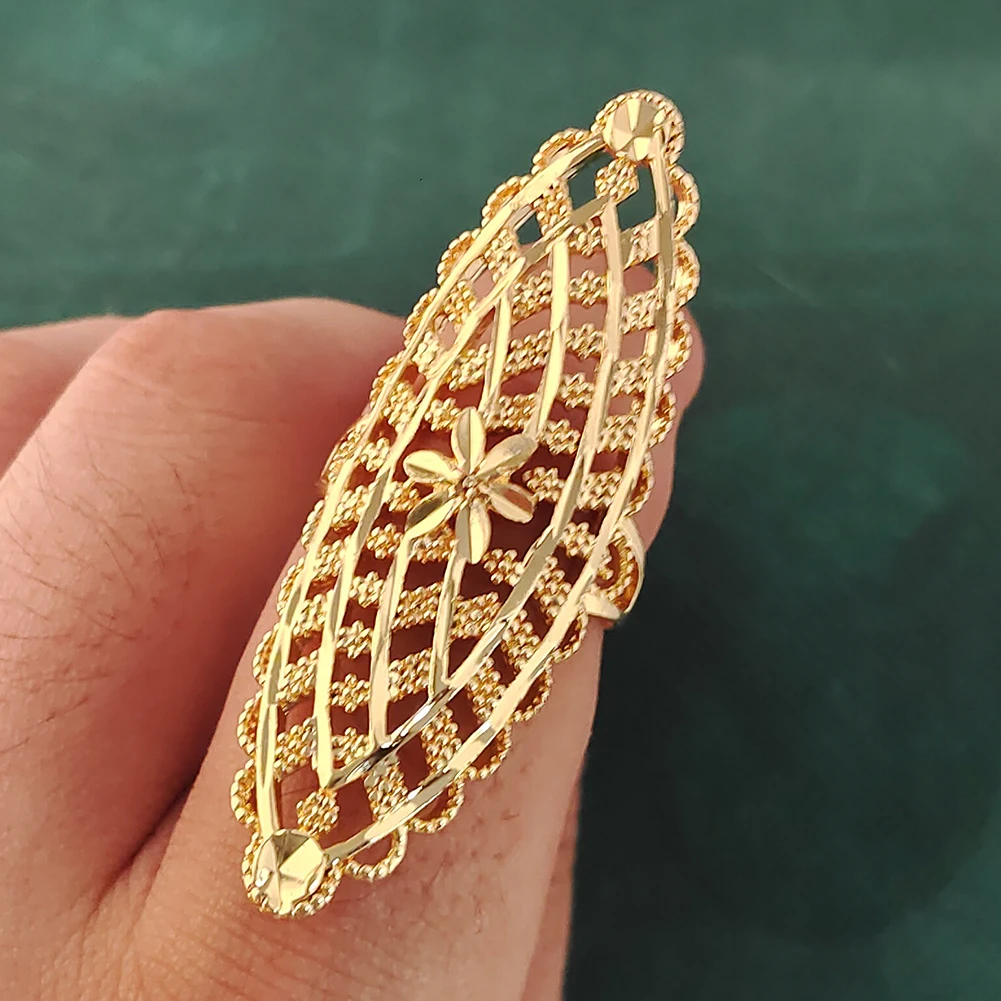Ethiopian Dubai Gold Color Ring for Women Middle East  African Golden Color Jewelry, Middle East Wedding Ring Gifts