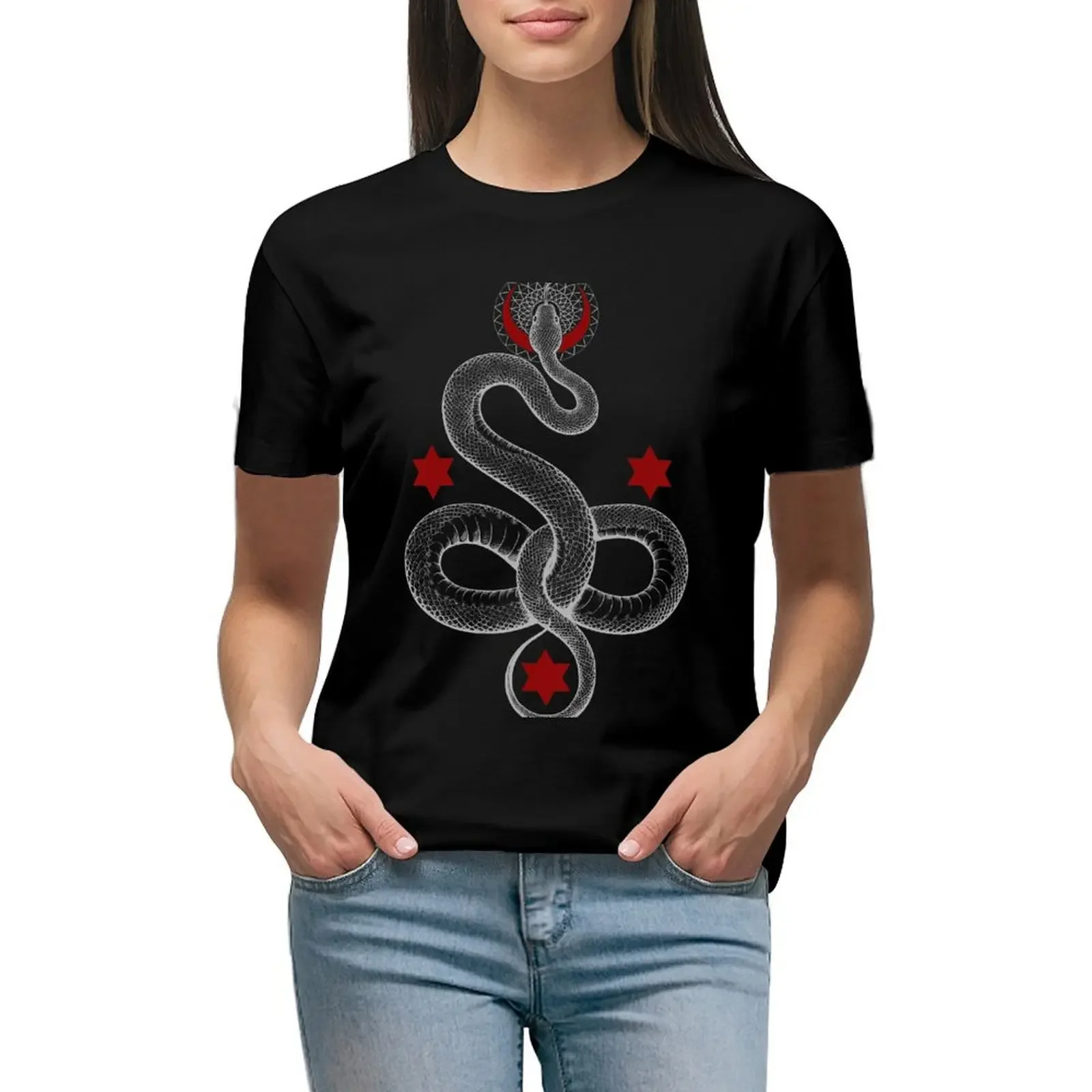 

SERPENTINE T-Shirt customizeds vintage clothes animal print shirt for girls quick-drying korean Women's clothes