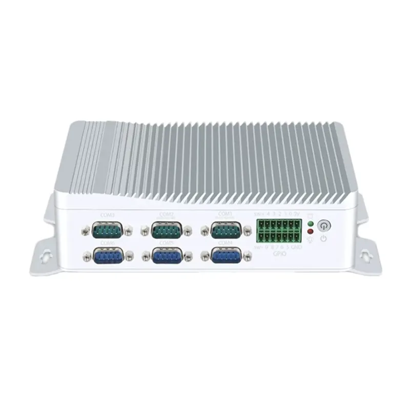 Fanless Industrial Mini PC Intel Core Ultra 7 155U Ultra 5 125U DDR5 NVME 2x2.5GbE LAN 6xCOM 4xUSB3.0 GPIO HDMI 4G WiFi Linux