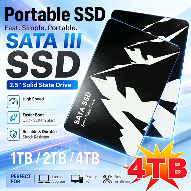 Hot Sale 2.5" SATA3 SSD 500GB 1TB 2TB 4TB Internal Solid State Drive SATA III Hard Disk for Laptop Desktop PC