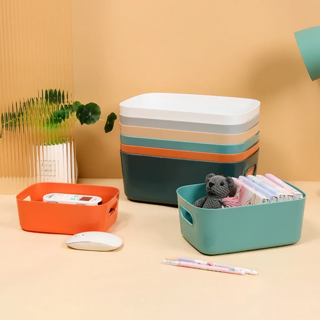 Foldable Storage Boxes Student Desktop Collapsible Crate Organizer Tape Stationery Cosmetic Rack Folding Storage Basket 1PC