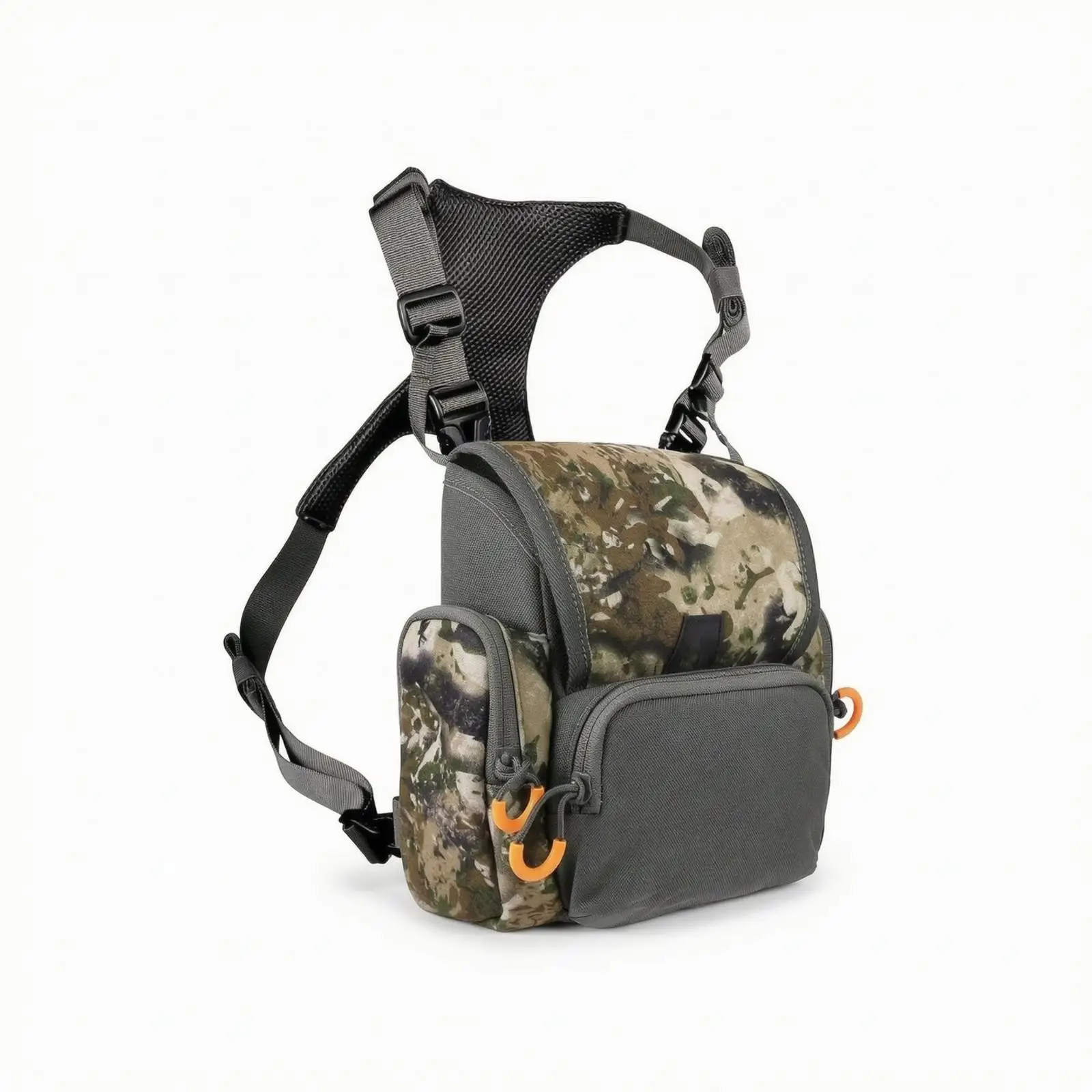 Breathable Mesh Adjustable Harness Pack for Binoculars with Secure Buckles and Rugged Straps for Hands Free Carry on the Torso