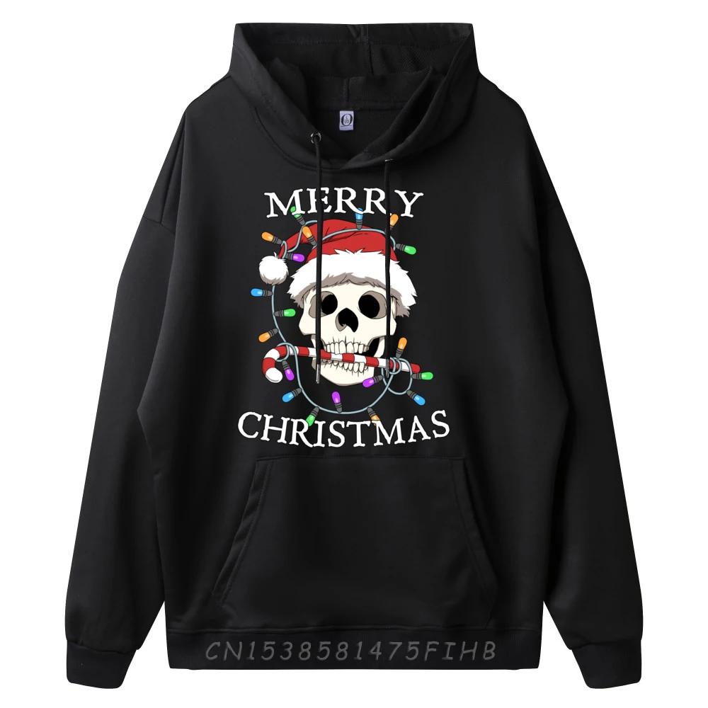 Merry Christmas Skull Skeleton Grahpic Tee Hoodie Skin-Friendly Oversized Hoodie Men Father's Day