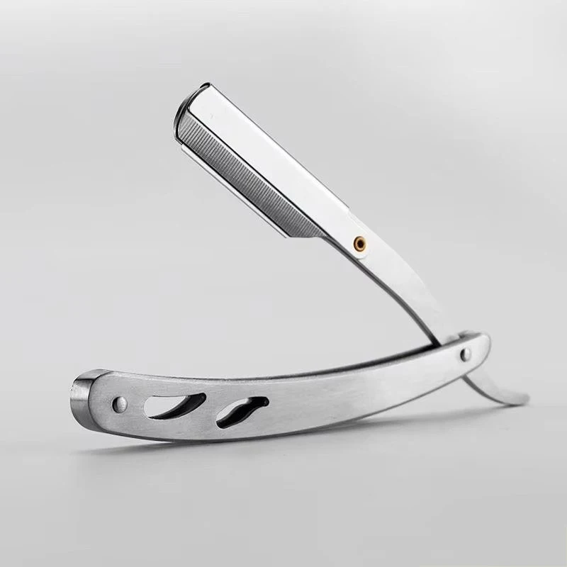 

1/2/3/4pcs Stainless Steel Razor Holder Golden Men'S Manual Folding Straight Edge Shaver Barber Shop Beard Trimmer