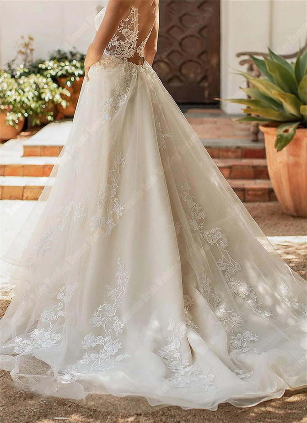 Vestidos De novia elegantes con cuello en V profundo para mujer, túnicas De tul transparente esponjosas, Vestidos De princesa populares De línea A, nuevo listado