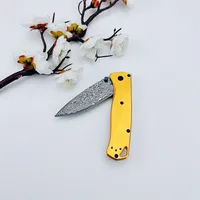 Damascus Blade 535 Aluminum Handle BM Knife Camping Survival Durable Portable Hunting EDC Multitools Hiking Hand Knives Gitfs