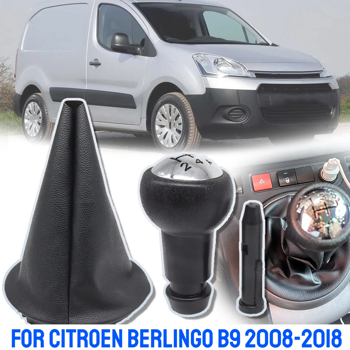 5 Speed Manual Gear Shift Lever Knob Gaiter Boot Pen Cover Parts Repair Kit For Citroen Berlingo B9 2008 2009 2010 2011-2018
