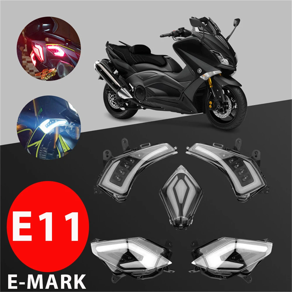 TMAX Signal Light For YAMAHA TMAX 530 2012 2013 2014 2015 2016 Brake LED Taillight Rear Front Turn Signal Indicators Lamp E-MARK