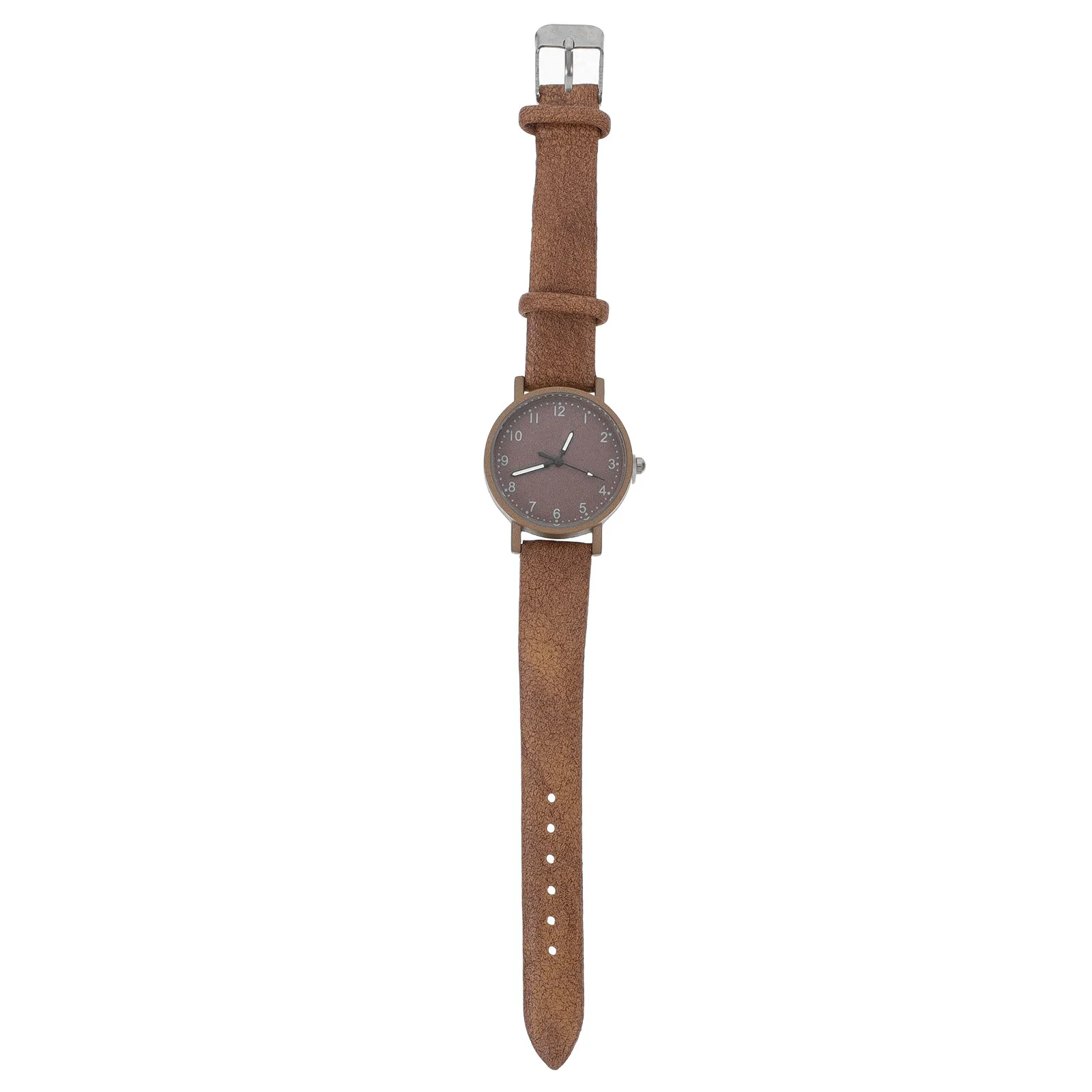 1Pcs Quartz Wristwatch Brown Casual Simple Design Elegant Watch for Women Students Birthday Gift Silent Accurate