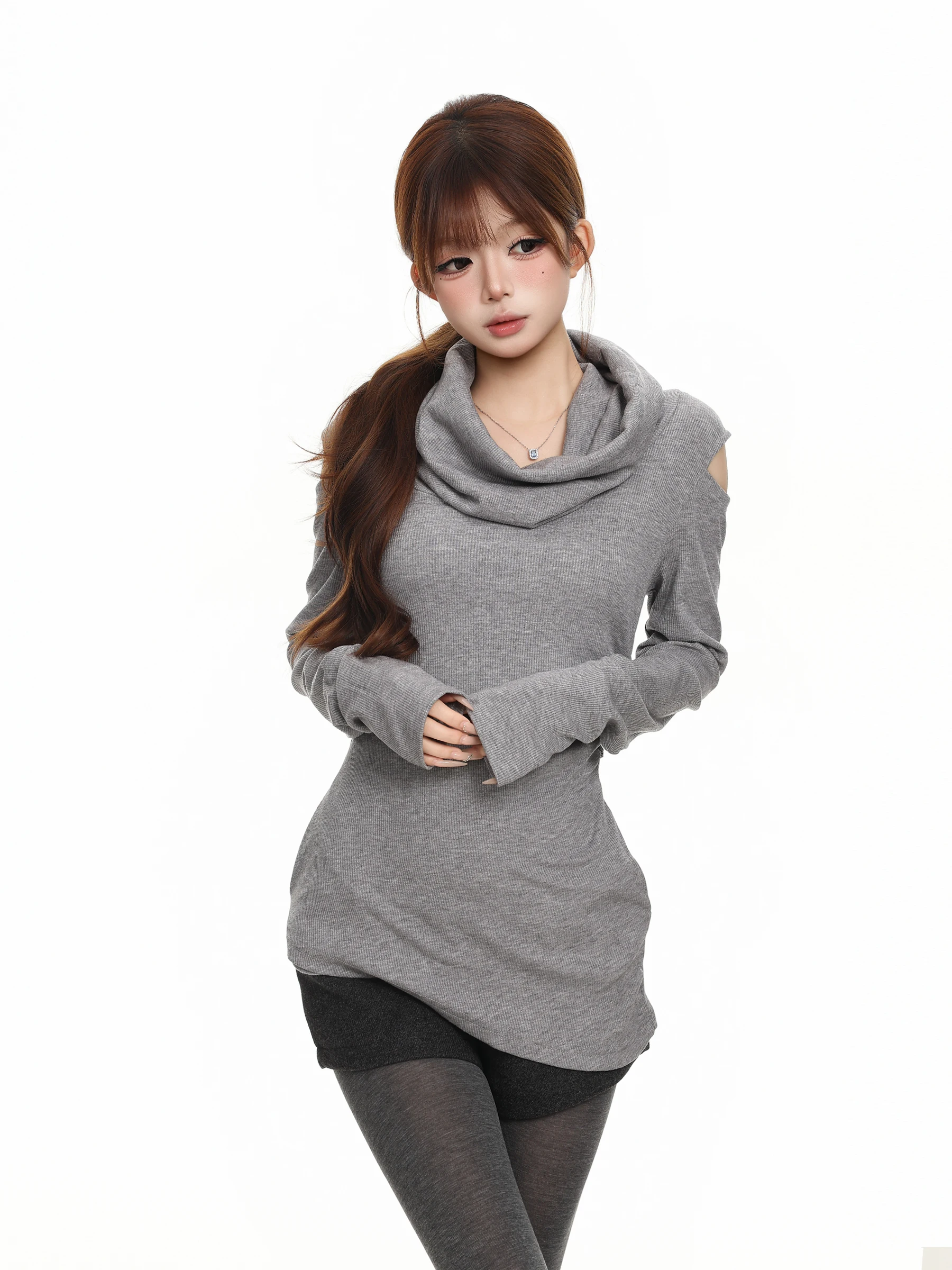 Slim Fit Long Sleeve Basterds T-Shirt Women's Style Creative Cotton Polyester Nylon Spandex Blend Autumn Shoulder Baring Neck...