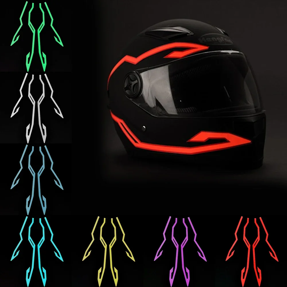 Motorcycle Helmet Cold Light Mod Kit Flashing Stripe Luminous Sticker LED Night Riding Lights Motorcycle Helmet Decoration