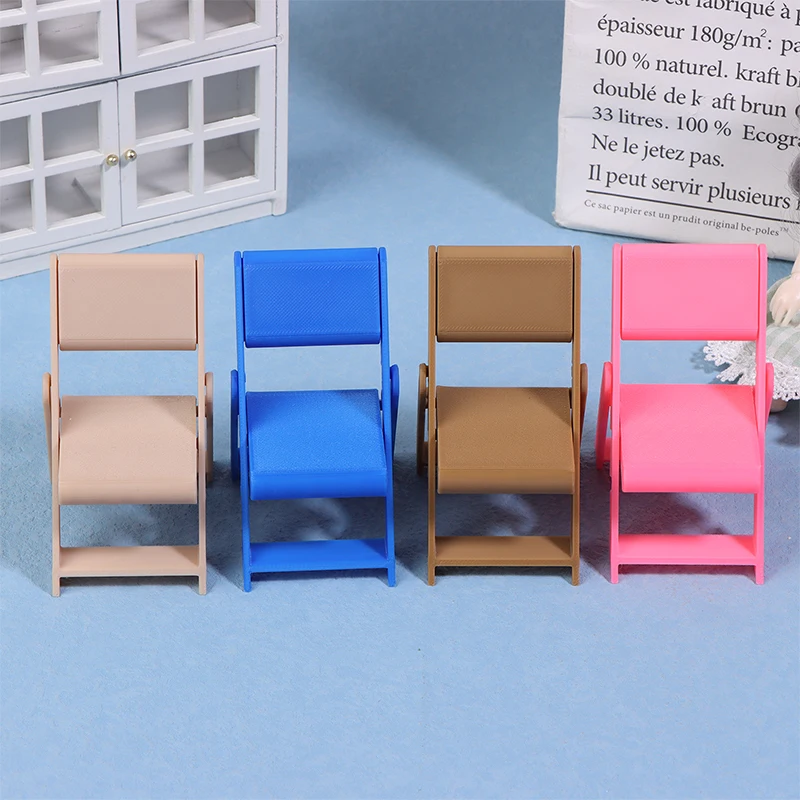 1/12 Dollhouse Simulation Folding Chair Model Dollhouse Mini Dining Chairs Leisure Chairs Furniture Model DIY Living Room Decor 