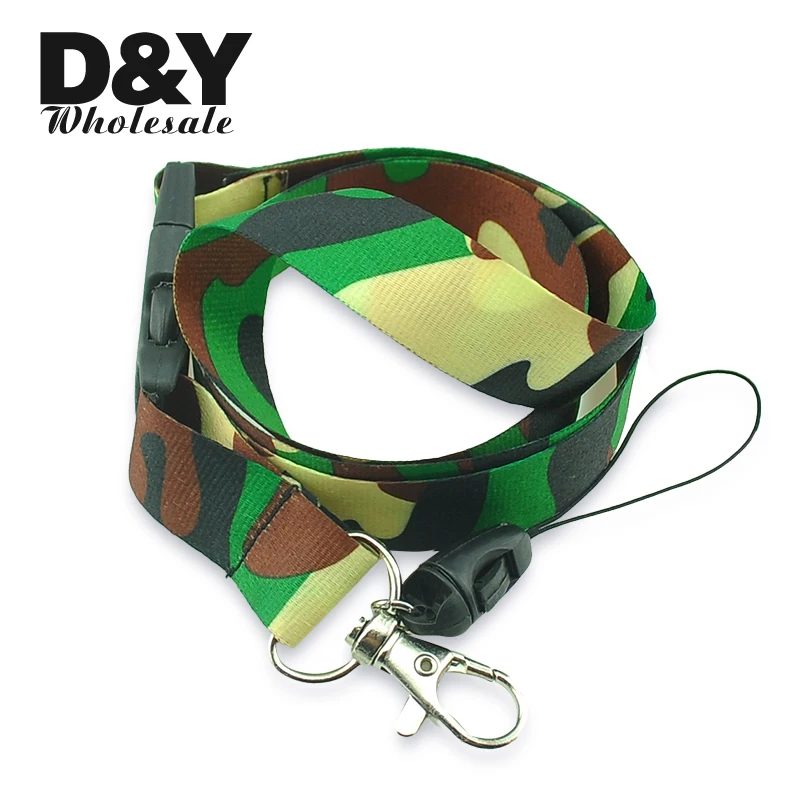 Army Camouflage Neck Lanyard Key Chain ID Card Badge Holder Key Neck Strap Rope Mobile Cell Phone Bright Design 6 pcs Anti-lost
