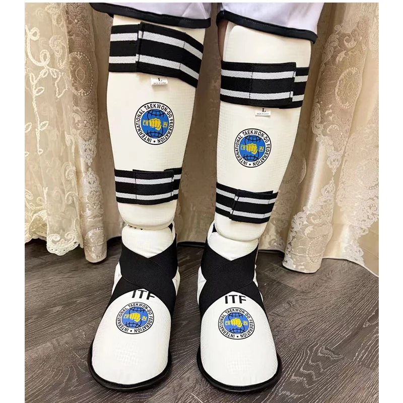 

ITF Taekwondo Foot Guard Sanda Leg Protector Boxing MMA Instep Ankle Protector Martial Arts Shin Guard Pads Judo Ankle Toe Guard