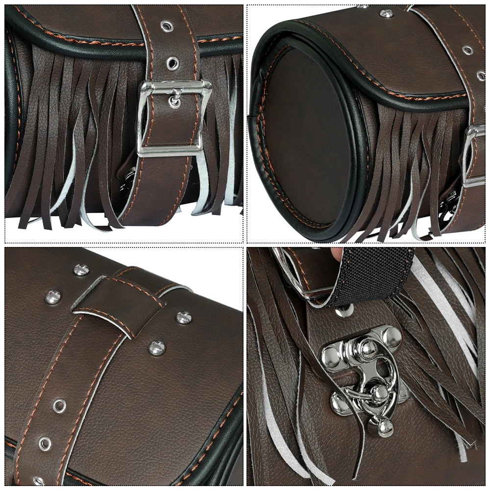Motorcycle front fork bag front handle rack rear bag modification multi-point horizontal and vertical adjustable cylindrical bag