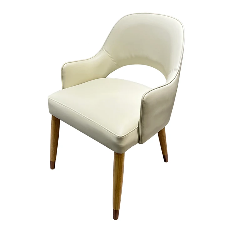 #Beautiful Restaurant Furniture White Upholstered Leather Dining Chair Home Furniture Wood Modern Elegant