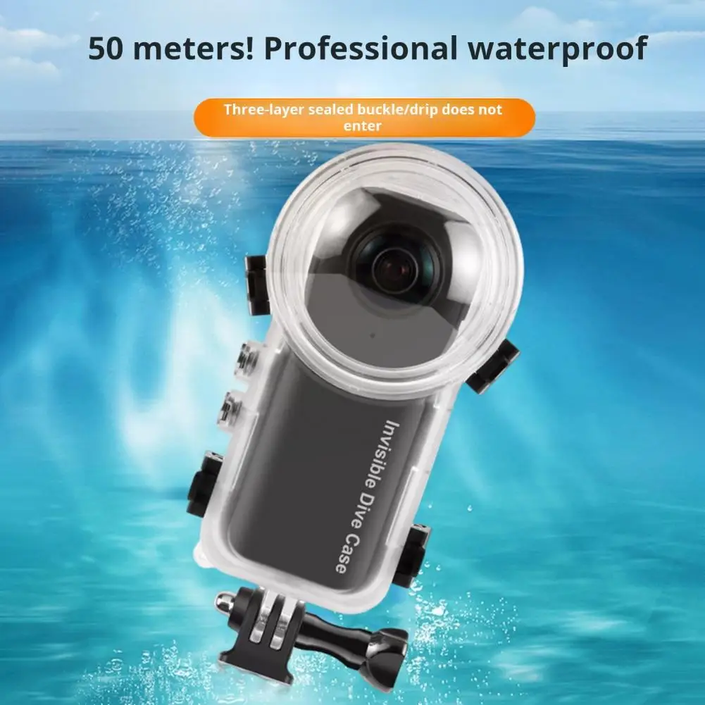 액션 카메라 다이빙 쉘 방수 보호 케이스, 김서림 방지 코팅, PC 밀폐 쉘, Insta360 X4 카메라용