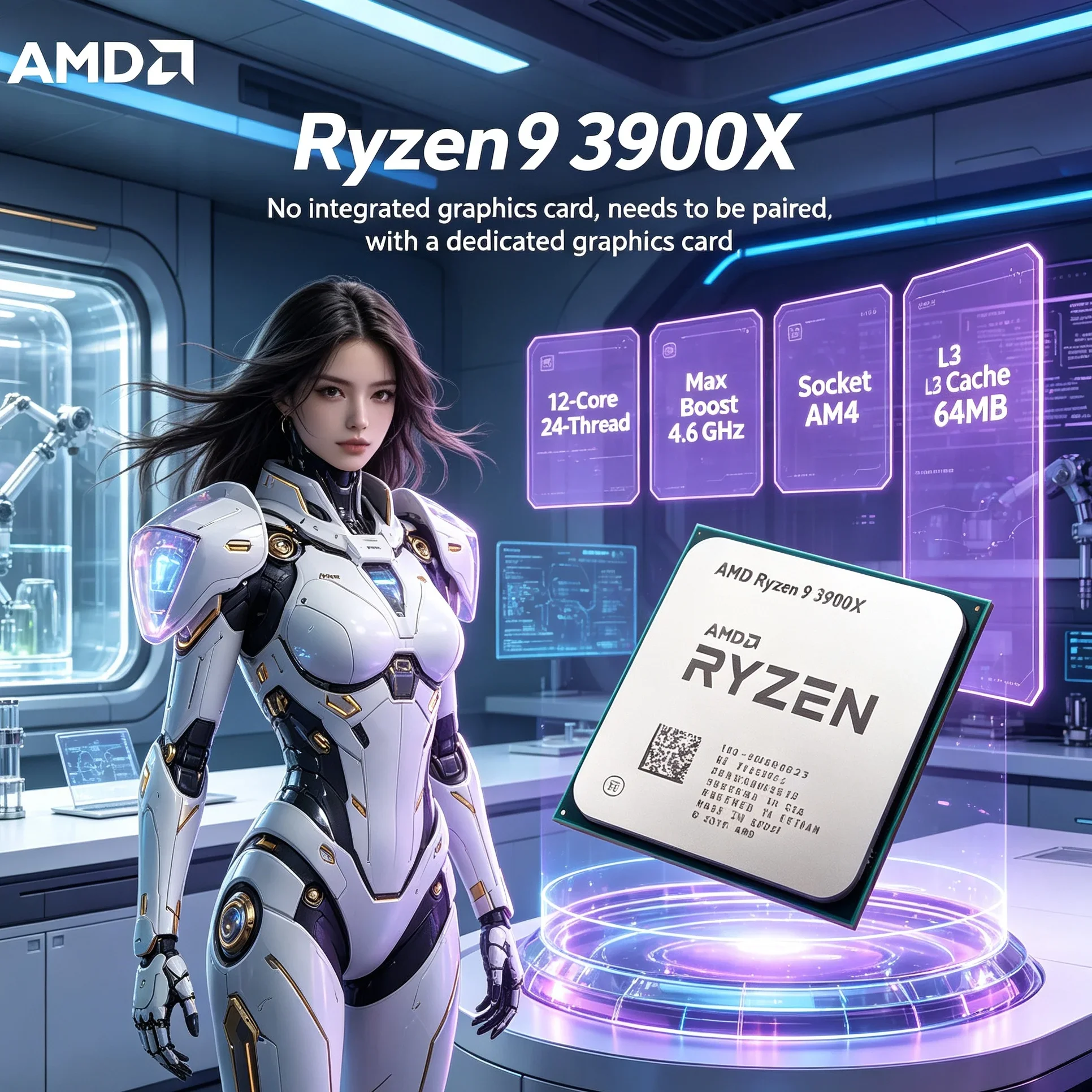 AMD Ryzen 9 3900X Budget 12 Core CPU 24 Thread 3.8GHz 64MB Cache AM4 DDR4 Desktop CPU High Core Count Workstation