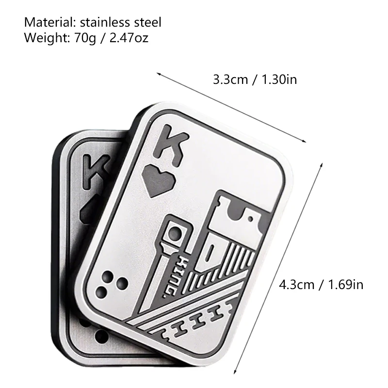 Double‑Layer Spades K Stainless Steel Push Brand Fingertip Gyro Toy Handle Magnetic Pop Brand Decompression Artifact
