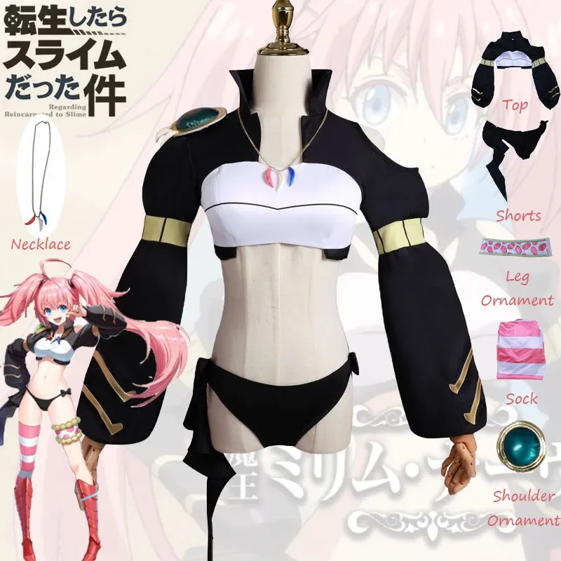 Milim Nava Cosplay Costume That Time I Got Reincarnated as a Slime Sexy Uniform Halloween Party Role Play Outfit for Girls Women