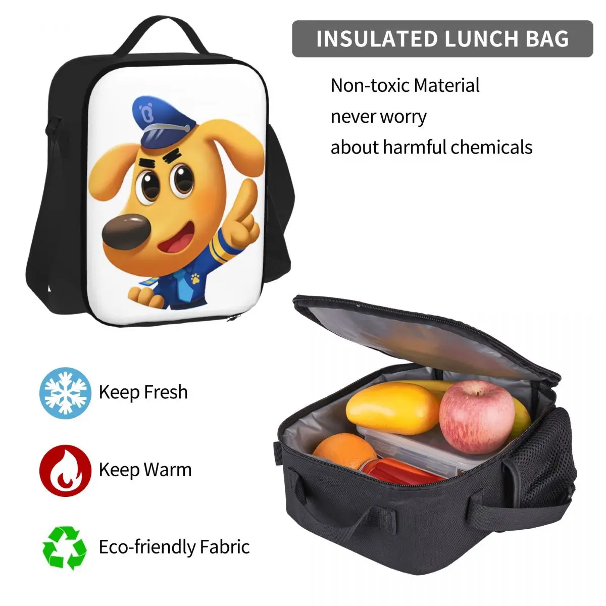 Sheriff Labrador zaini ragazzi ragazze Bookbag studenti borse da scuola cartone animato bambini zaino pranzo borsa penna Set tre pezzi