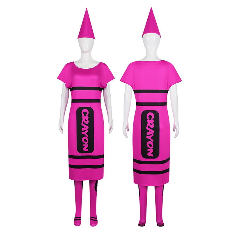 مجموعة جوارب وقبعة فستان للبالغين، تلوين أرجواني للهالوين، فستان فاخر للنساء، تلوين أحمر للبالغين #6