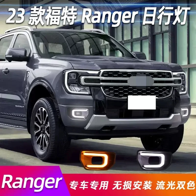 

For Ford Ranger 2023 XLT SPORT Platinum&Wildtrak Style DRL Daytime Running Light White Yellow LED Streamer Steering