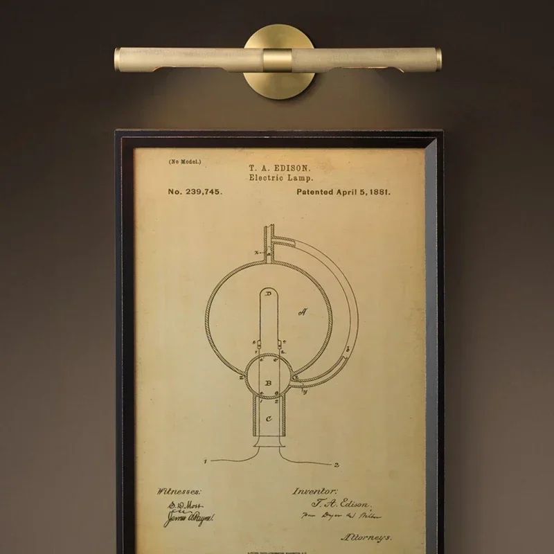 Lampu depan cermin lemari rias kuningan Modern lampu dinding kamar mandi washstand teras lampu dinding kamar kecil restoran lampu gambar meja depan