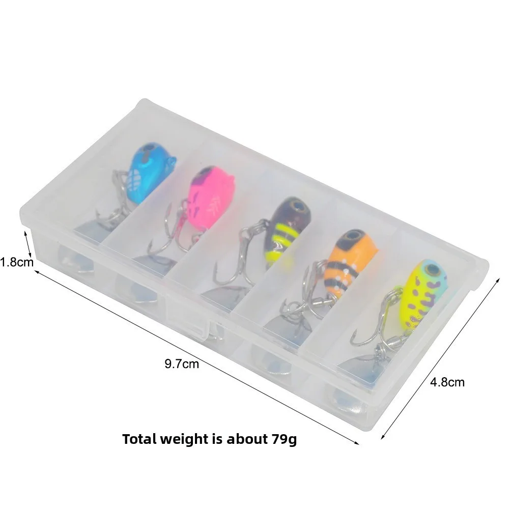 

5pcs/Box Cast Metal Vib Fishing Lure Jigging 5cm 10g Spinnerbait Jig Bait Pike Fishing