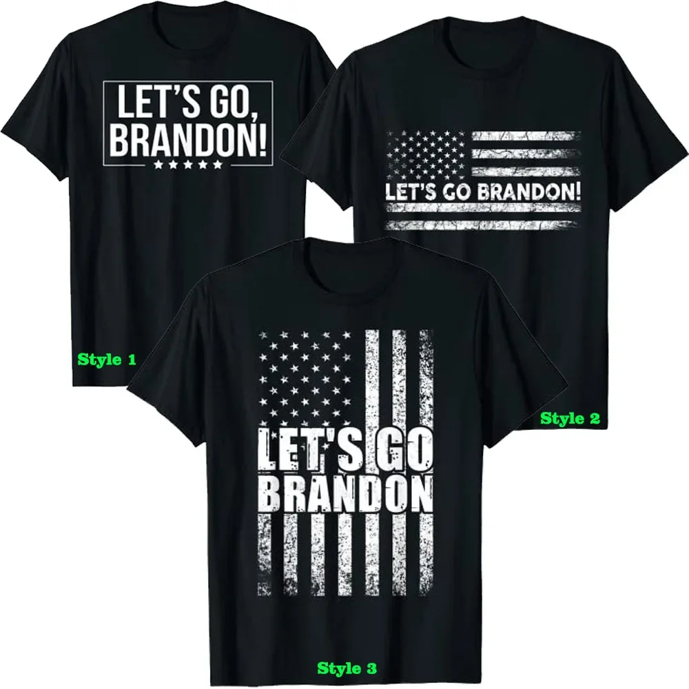 

Let's Go Brandon Joe Biden Chant Pro Trump USA Flag T-Shirt Conservative Anti Liberal 2024 Election Campaign Tee Sarcastic Tops