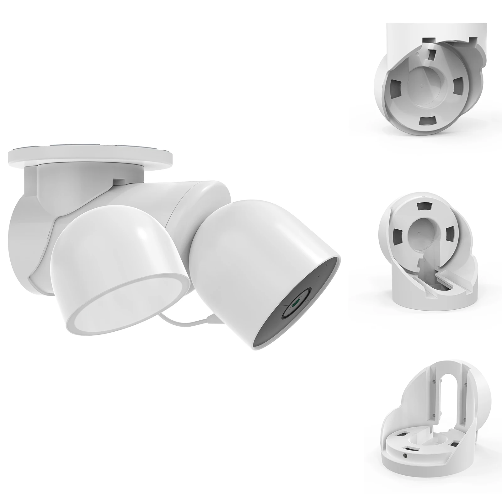 EDUP-DF1182 Eave Mount متوافق مع كاميرا Google Nest مع كاميرا Floodlight الخارجية - كاميرا مراقبة بإضاءة كاشفة بيضاء عدد 1