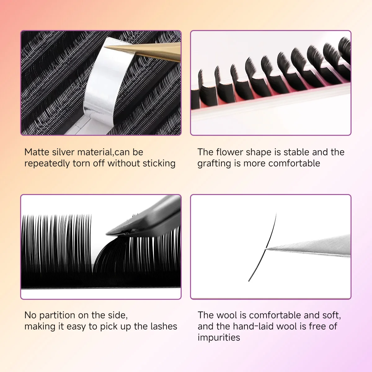 Merrdear Matte Black Mink Classic Lashes Individual Natural False Eyelashes Extension D Curl Eyelash Supplies for Makeup
