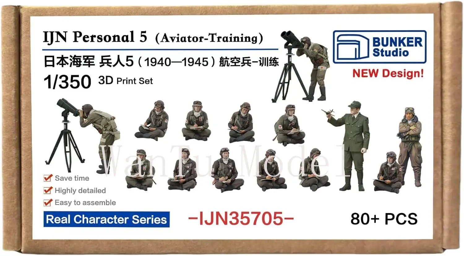 WWII IJN Personal 1/350 Scale 3D Printed Naval Figure Real Character Series for Battleship Model Kit view 6