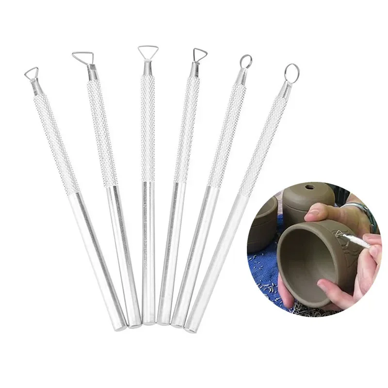 Aluminum rod repair clay clay tool 6-piece set aluminum rod model making students DIY clay carving scraper wholesale