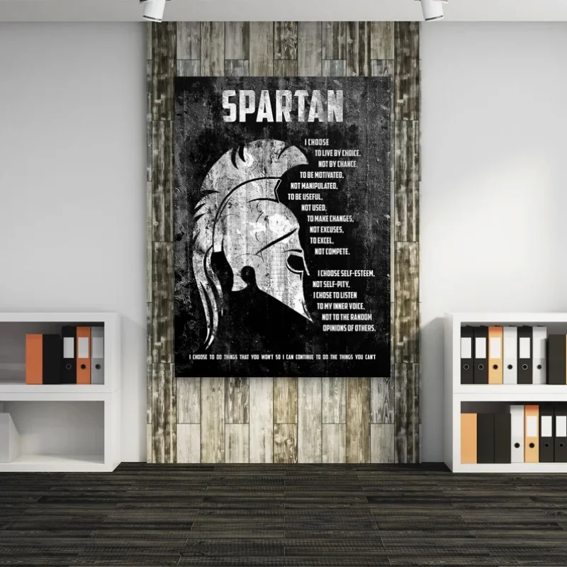 سبارتان المحارب المشارك أختار سبارتا الرجال تحفيزية إقتباس قماش اللوحة طباعة جدار الفن صورة غرفة المعيشة ديكور المنزل