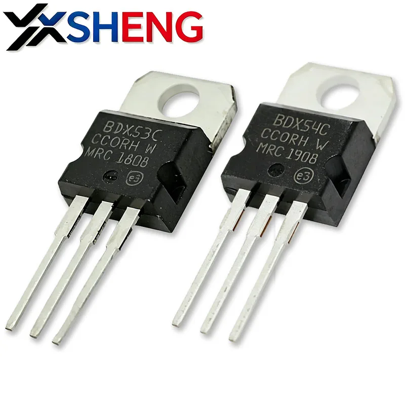 10PCS BDX53C BDX54C TO-220 5Pairs(5pcs BDX53+5pcs BDX54 ) Each 5 N-channel Darlington Transistor